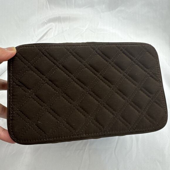 Vera Bradley CHOO CHOO TRAVEL CASE Espresso Color Dark Brown Quilted - Picture 7 of 16